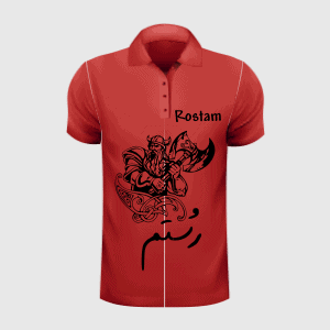 طراحی گرافیک تی شرت رستم Tshirt Rostam graphic